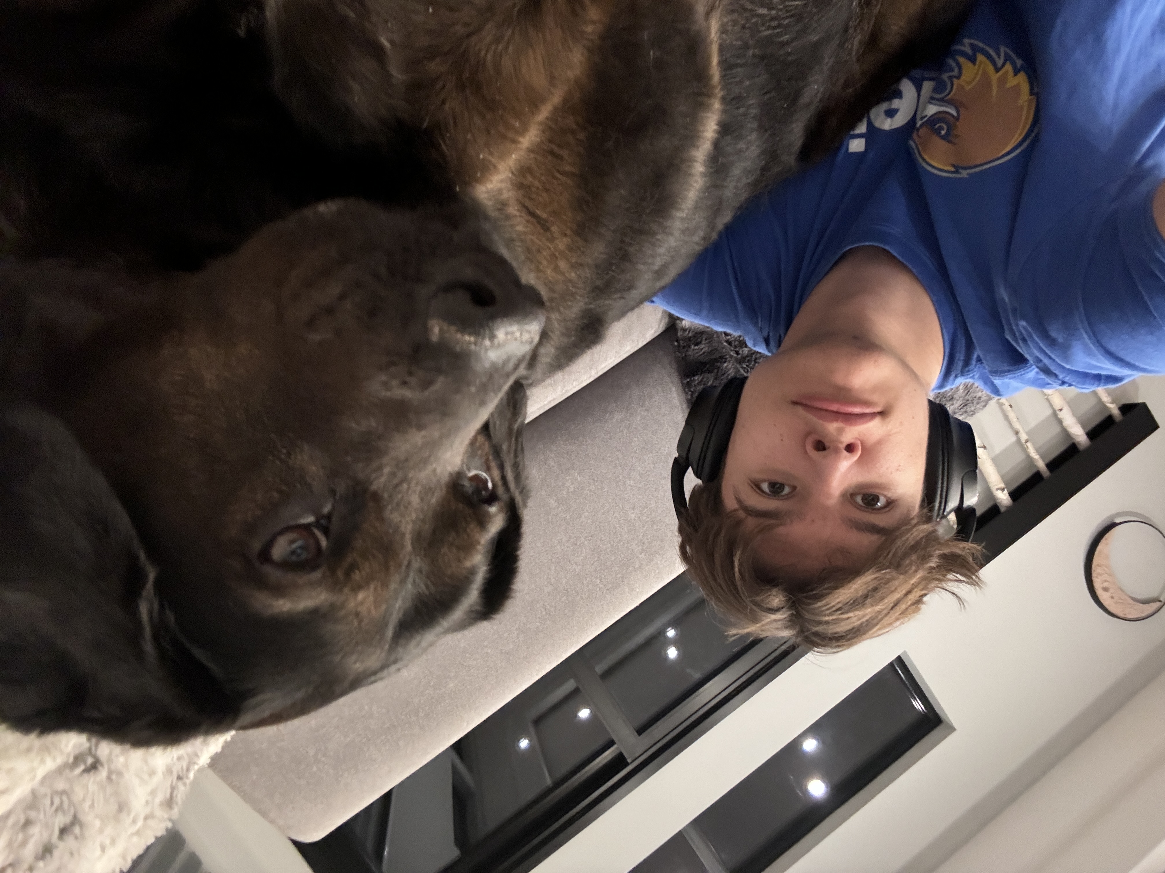 Brandon Pieczka with his dog
